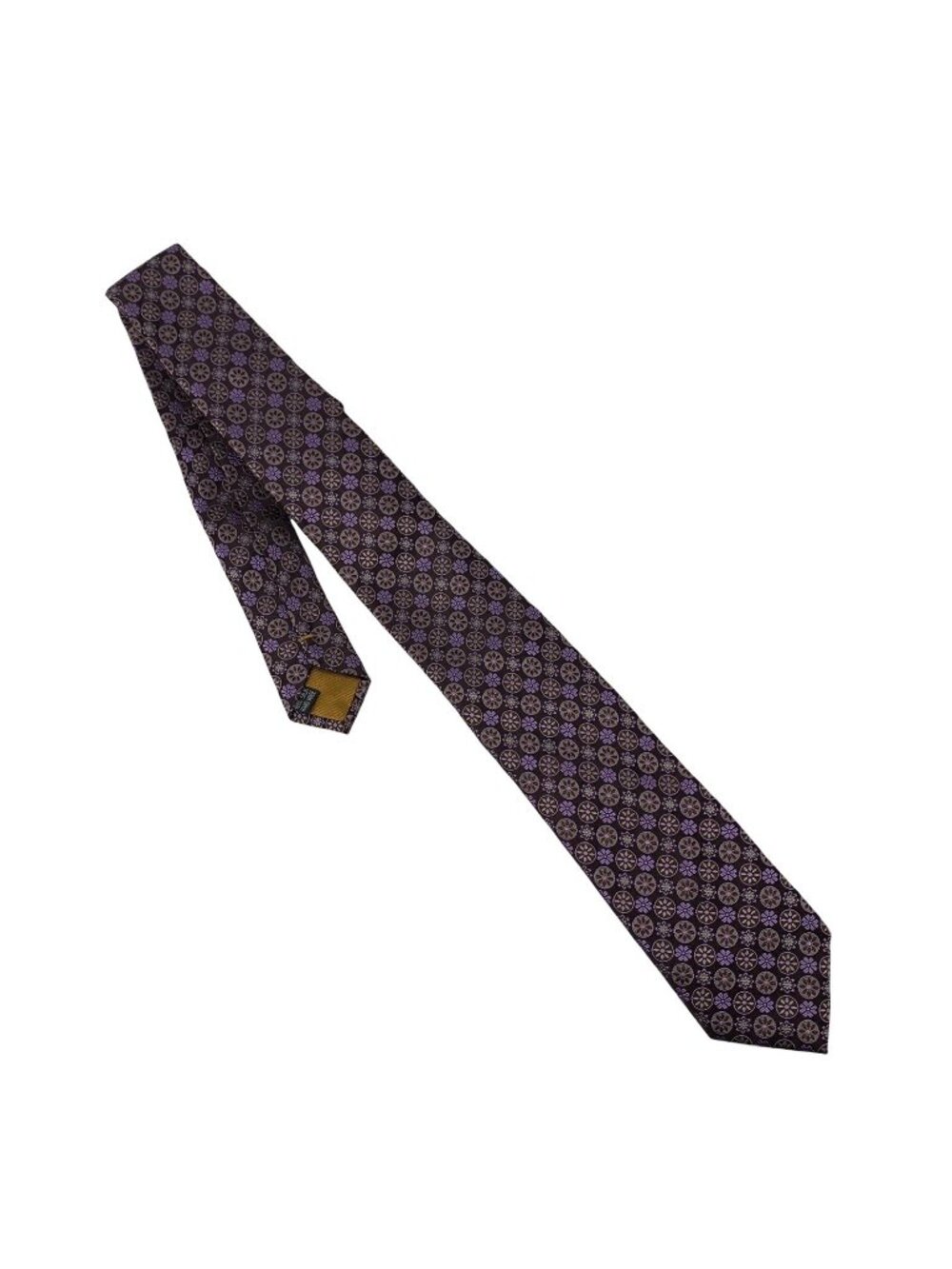 Astor & Black Custom Clothiers Men's Neck Tie Purple 100% Pure Silk Floral 59.5"